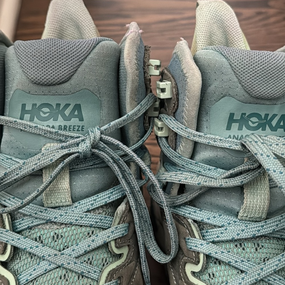 Hoka Women's Teal and Aqua Trail Running Shoes - Picture 3 of 16